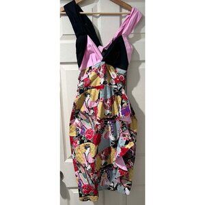 VICTORY PARADE Women Floral Japanese Dress Made In England Size 12 Vintage